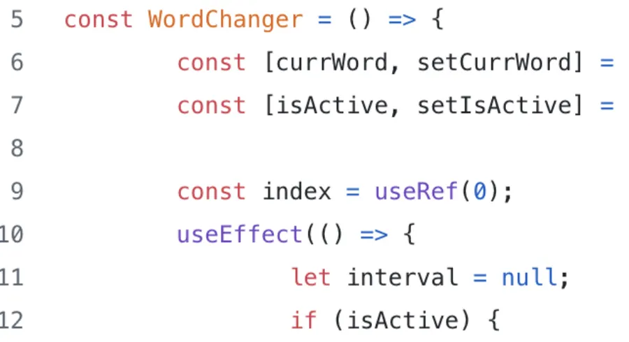 React Word-Changing Component